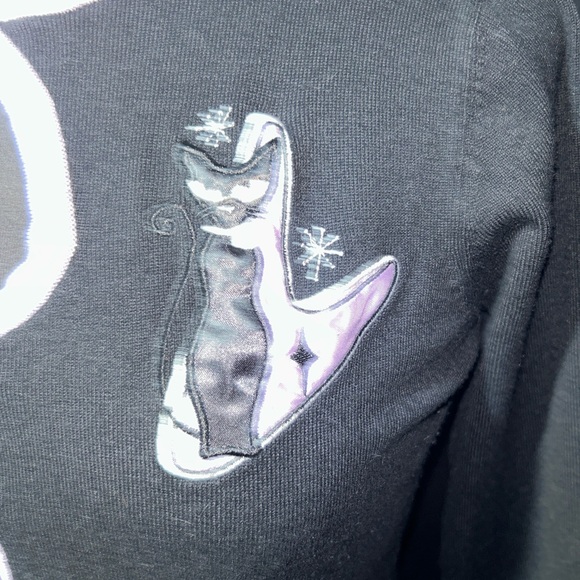 Voodoo Vixen Black and Lavender Retro Cat Cardigan - Picture 2 of 7